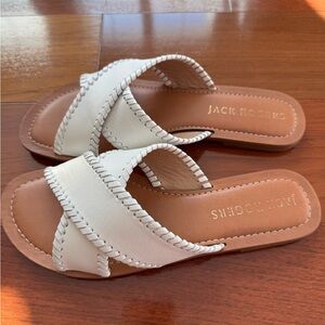 Jack Rogers Sloane X Band Leather Slide Sandals
